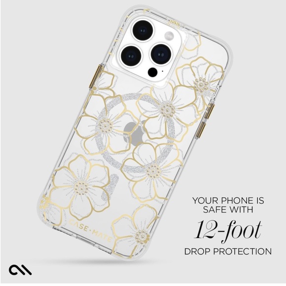 CASE-MATE Glitter Floral Gems MagSafe iPhone 15 PRO MAX Hard Case - Picture 5 of 16